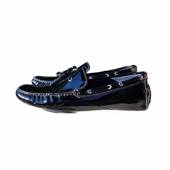 Donald J Pliner Viper 2 Patent Leather Tassel Driving Loafers 13 - Picture 9 of 10